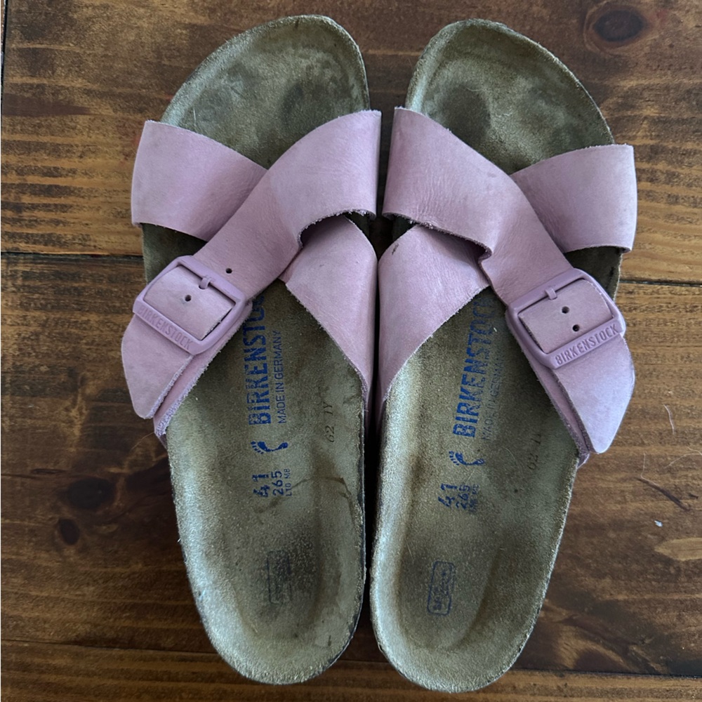 GUC Birkenstock big buckle Siena - suede leather, size 41